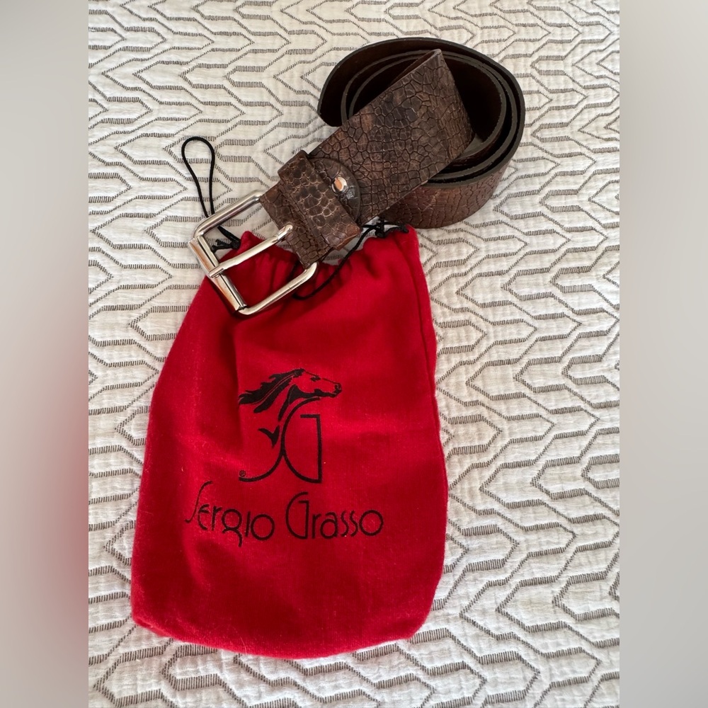 Sergio Grasso Italian Leather Equestrian Belt Sz L/XL
